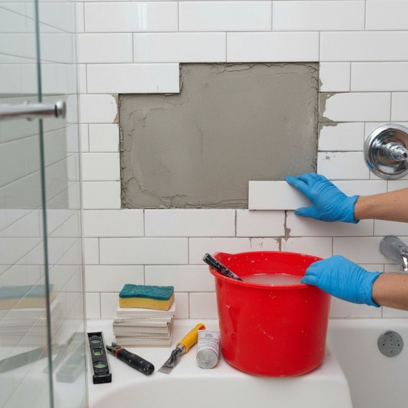 Shower Tile Repair detail