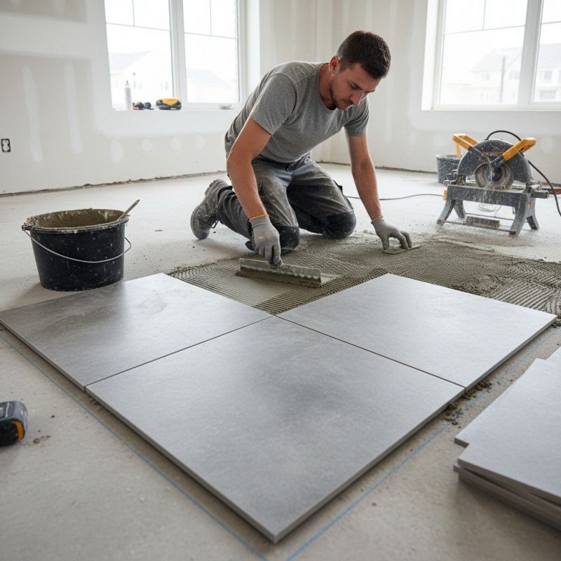 Slate Tile Floor Installation detail