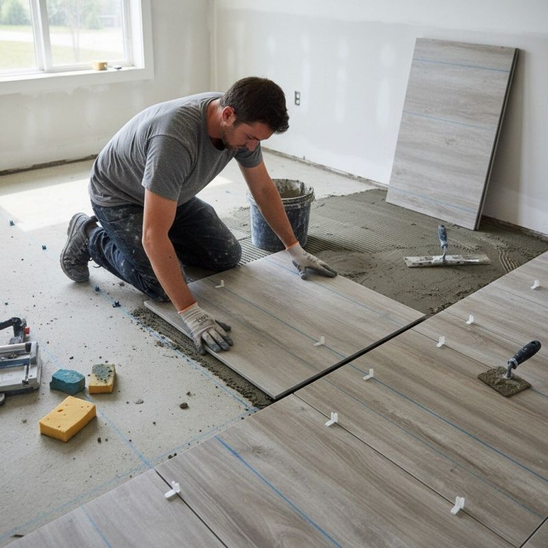 Slate Tile Floor Installation detail