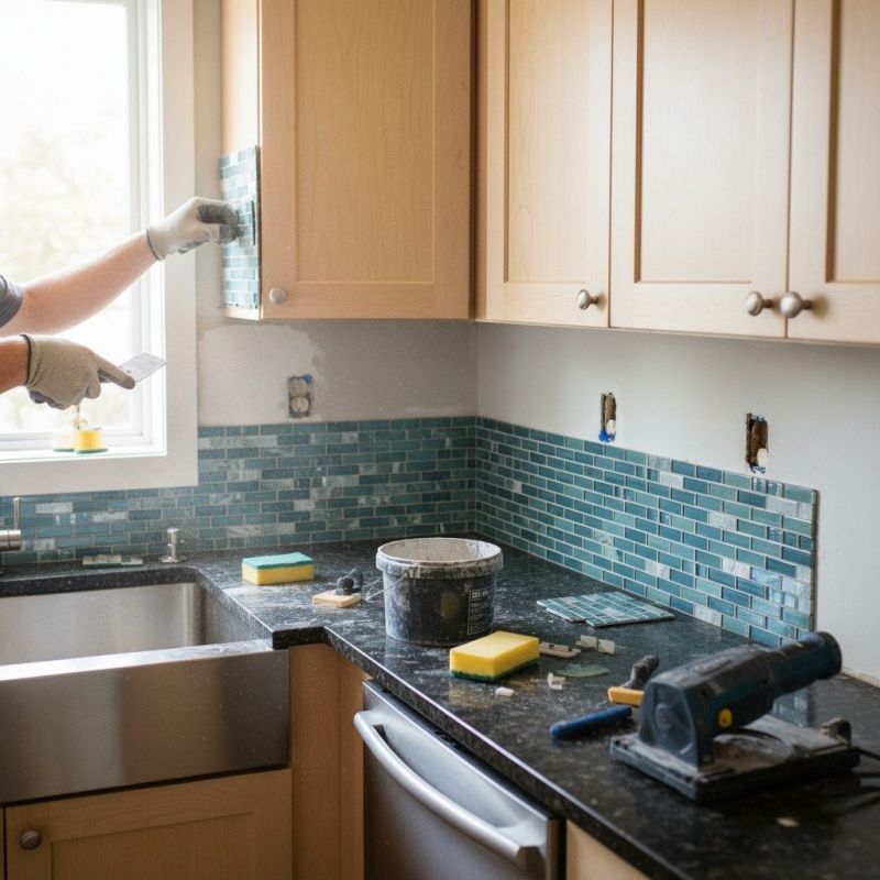 Tile Backsplash Installation detail