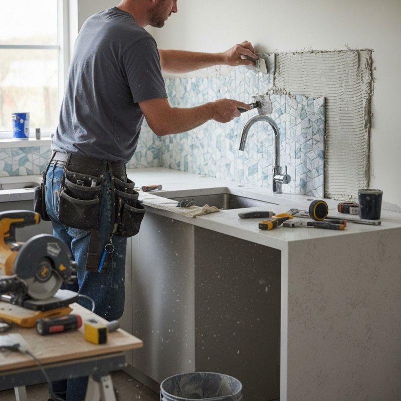 Tile Backsplash Installation detail