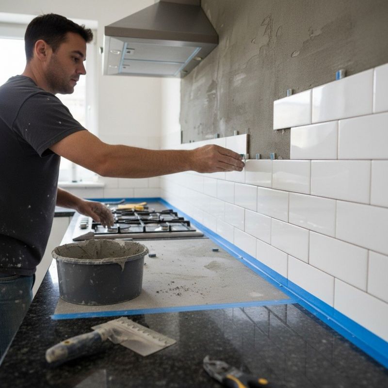 Tile Backsplash Installation detail