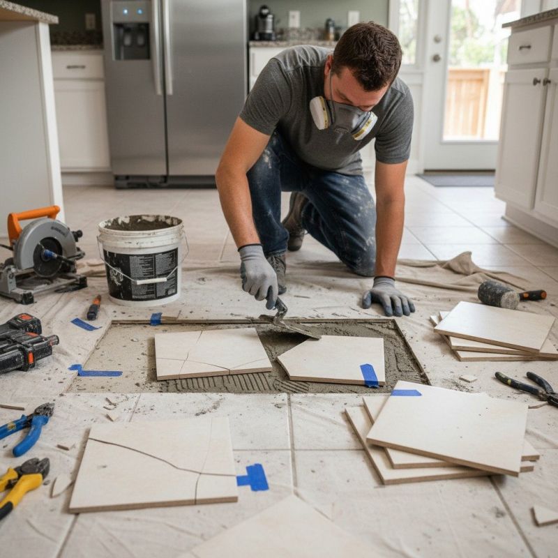 Tile Floor Repair detail