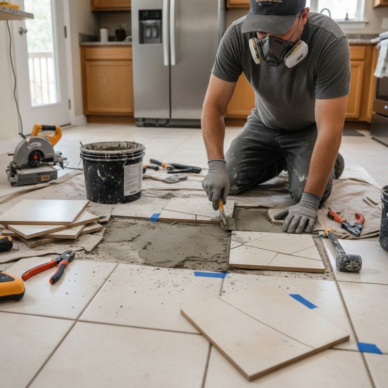 Tile Floor Repair detail