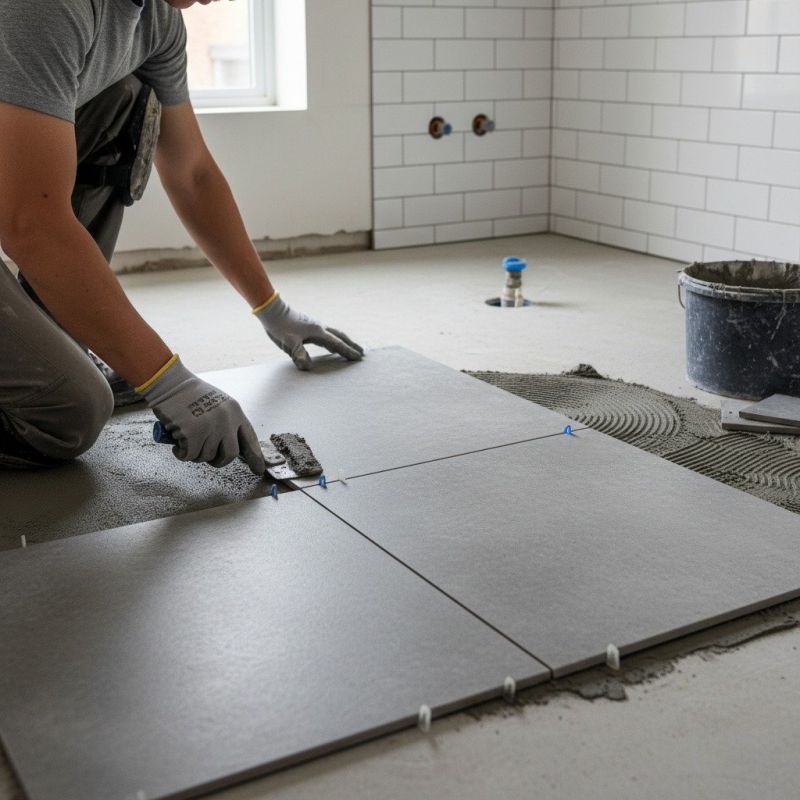 Travertine Floor Installation detail